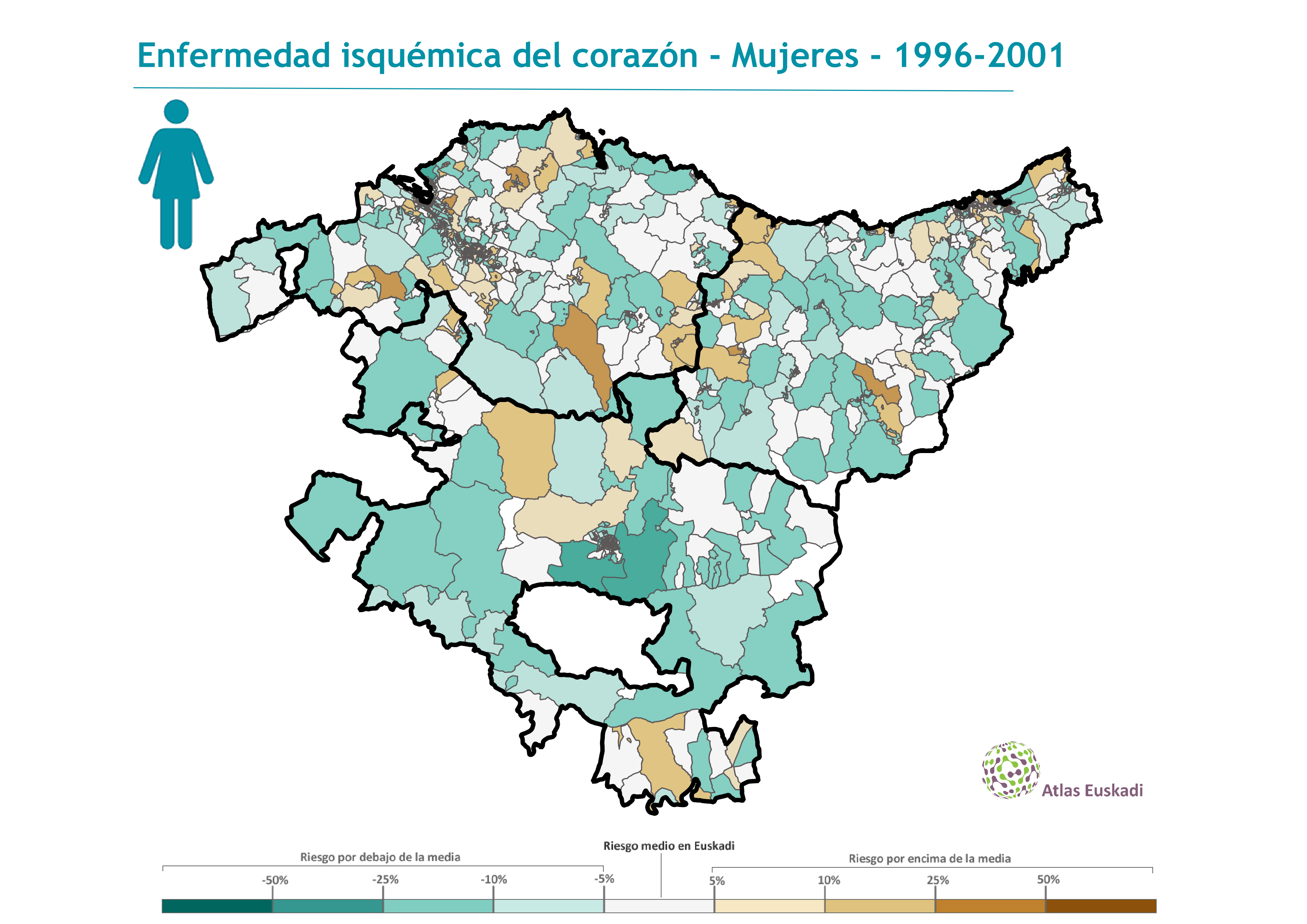 Enfermedad isquémica del corazón mujeres  1996-2001 Euskadi