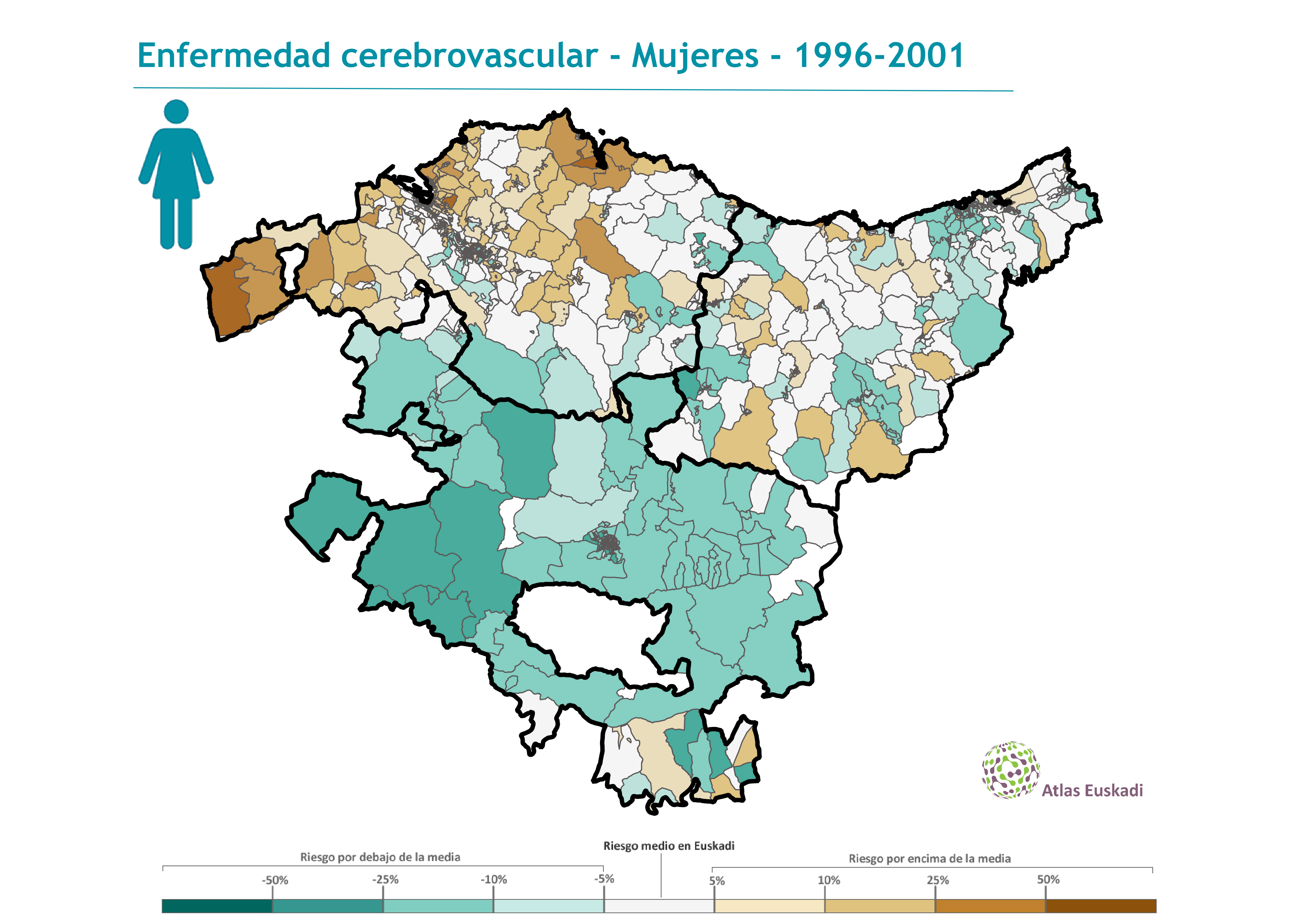 Enfermedad cerebrovascular mujeres  1996-2001 Euskadi