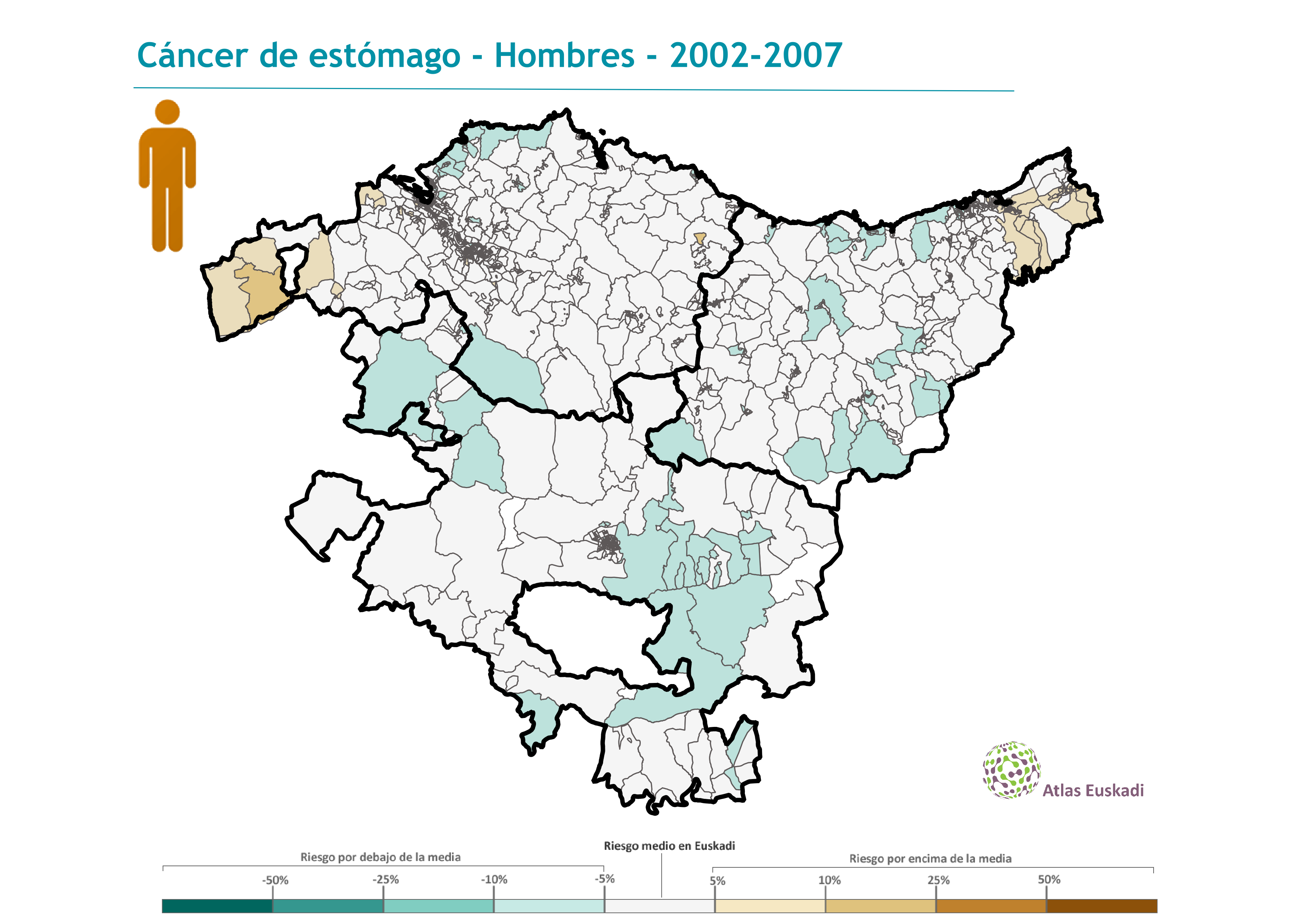 Cáncer de estómago hombres  2002-2007 Euskadi