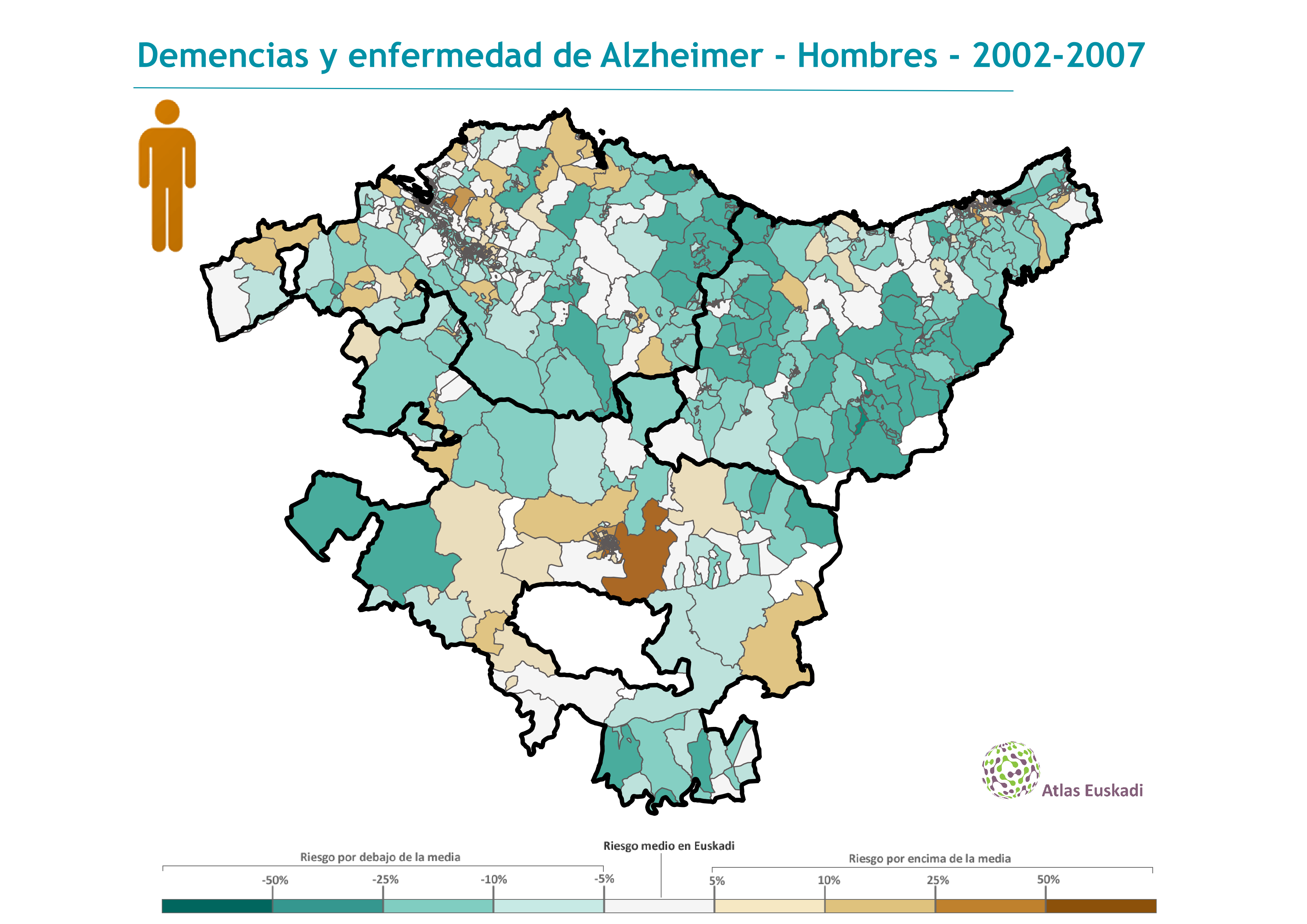 Demencias y enfermedad de Alzheimer hombres  2002-2007 Euskadi
