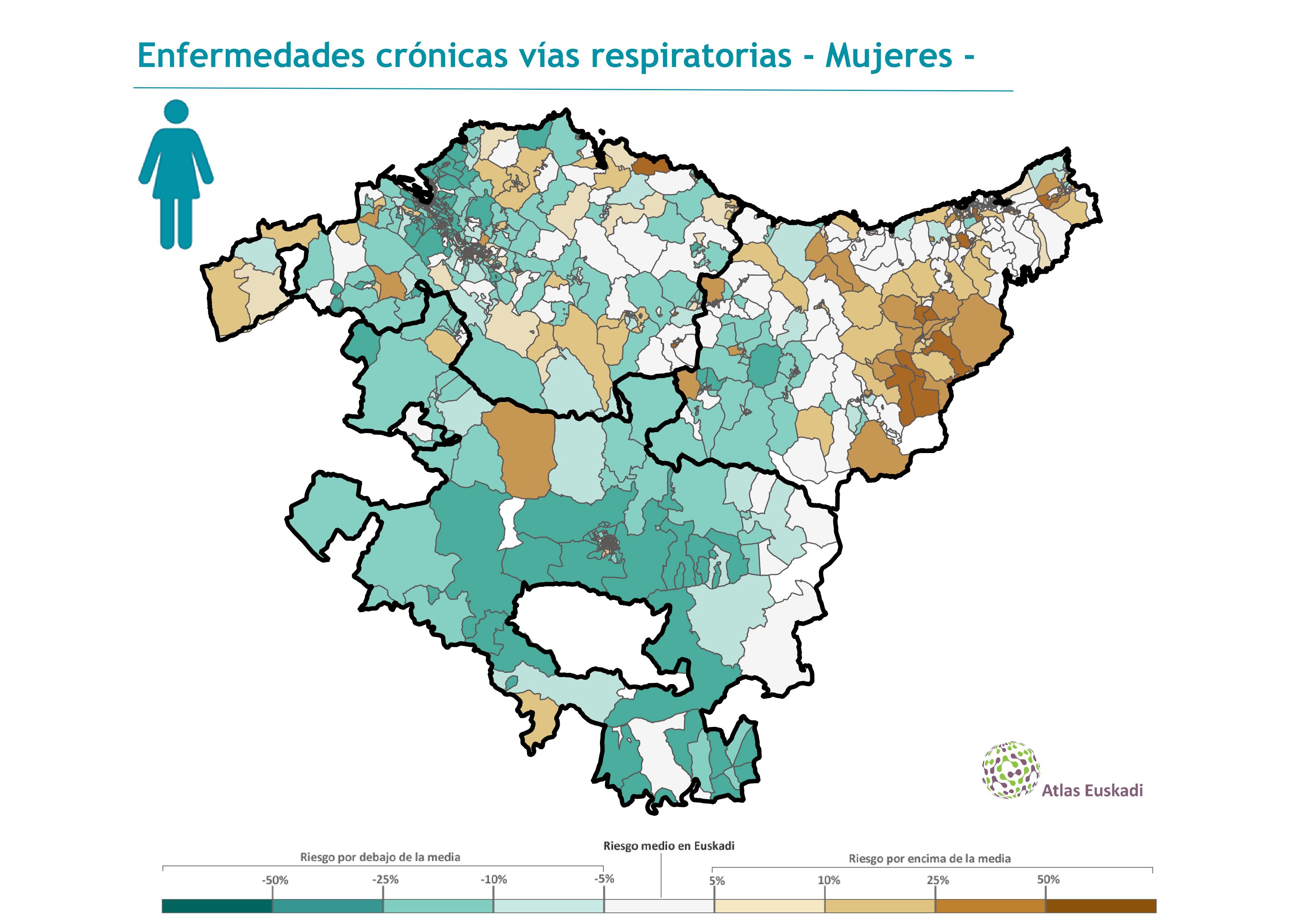 Enfermedades crónicas vías respiratorias (EPOC) mujeres  2002-2007 Euskadi