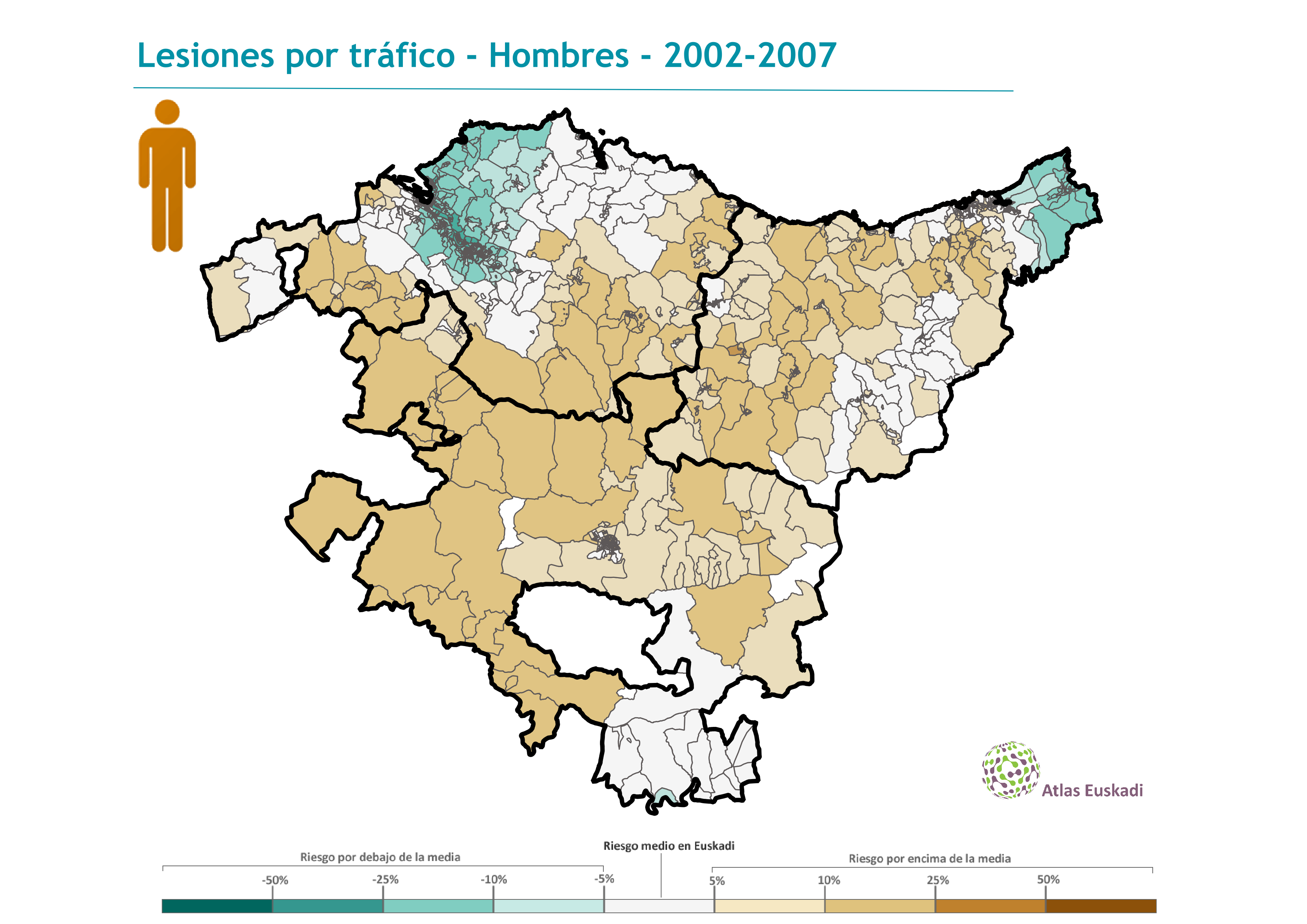 Lesiones por tráfico hombres  2002-2007 Euskadi