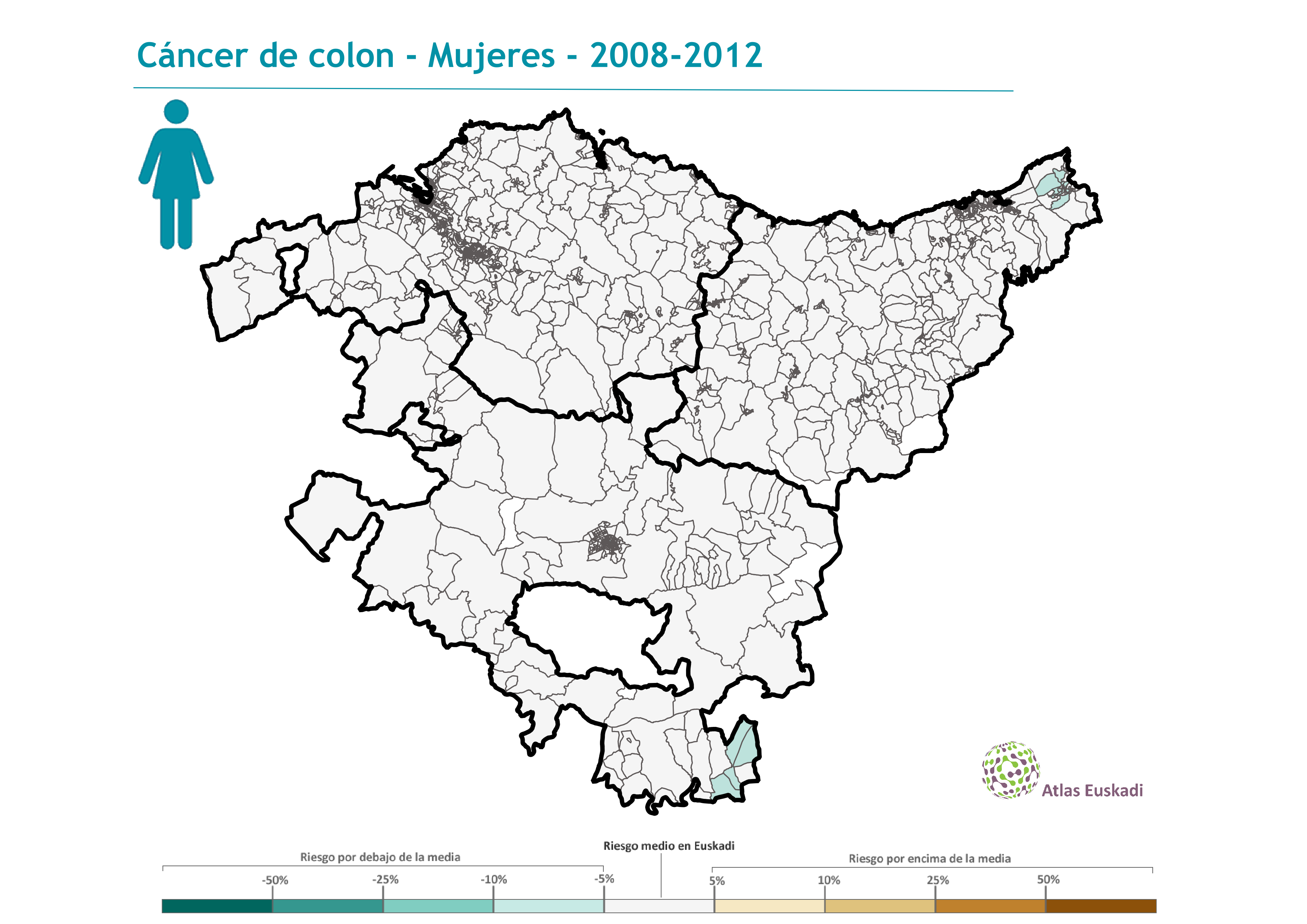 Cáncer de colon mujeres  2008-2012 Euskadi