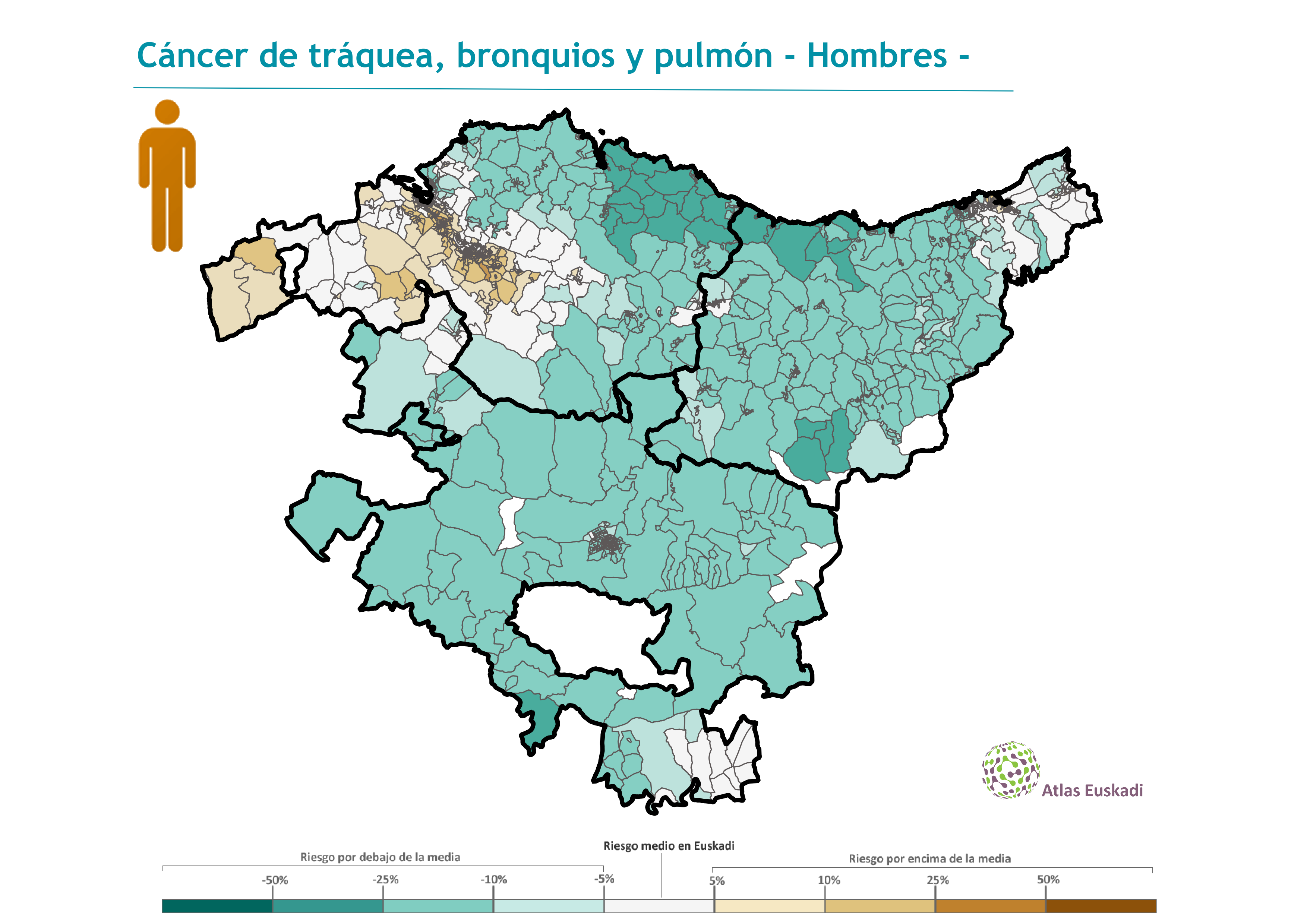 Cáncer de tráquea, bronquios y pulmón hombres  2008-2012 Euskadi