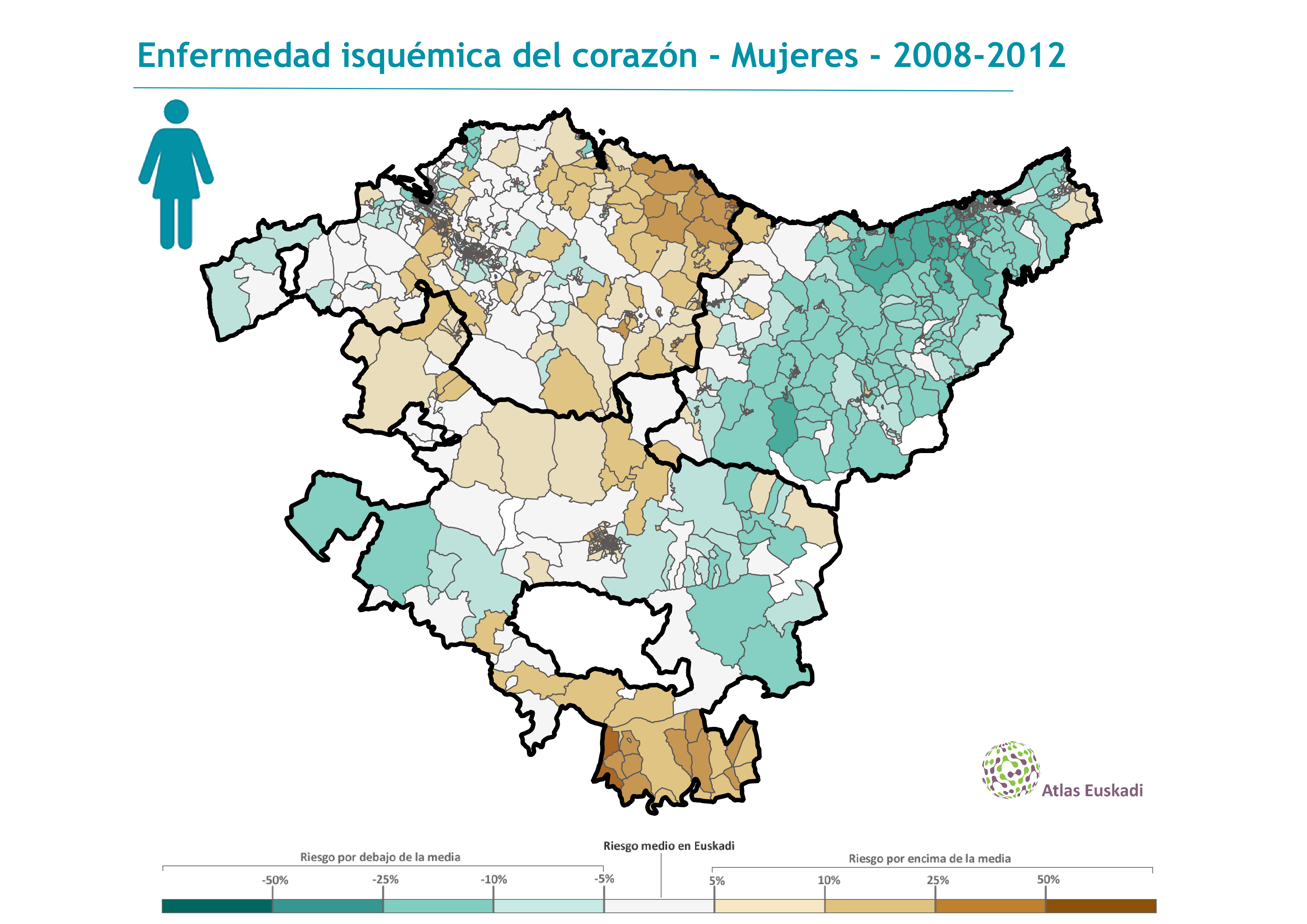 Enfermedad isquémica del corazón mujeres  2008-2012 Euskadi