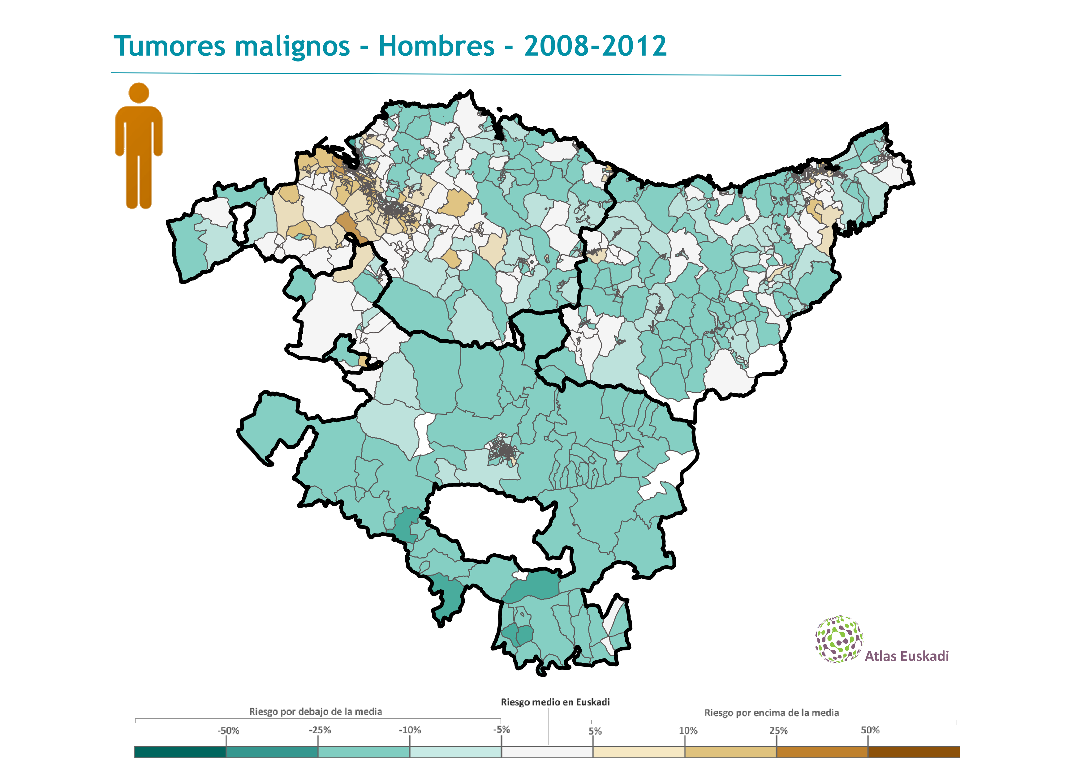Tumores malignos hombres  2008-2012 Euskadi