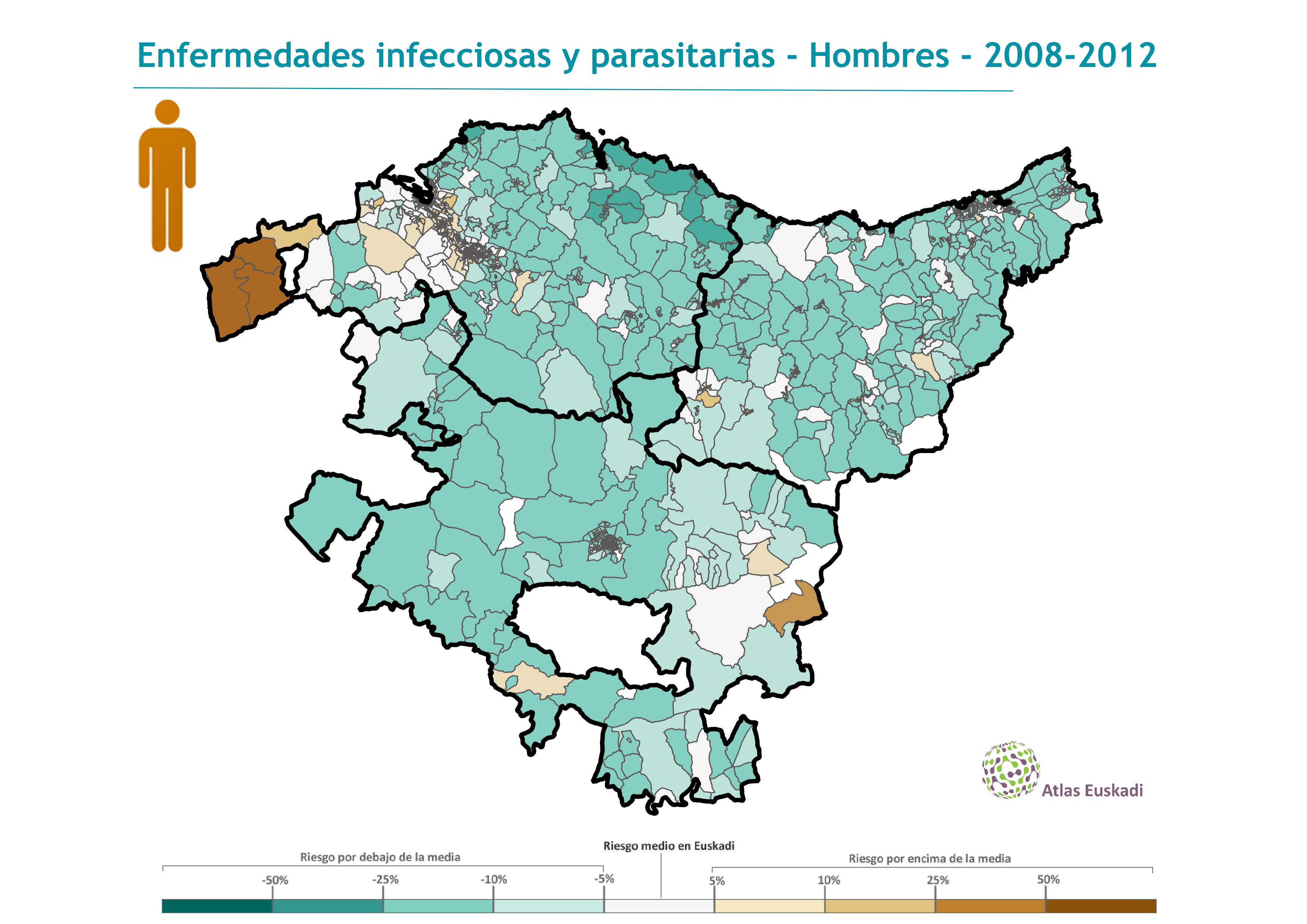 Enfermedades infecciosas y parasitarias hombres  2008-2012 Euskadi